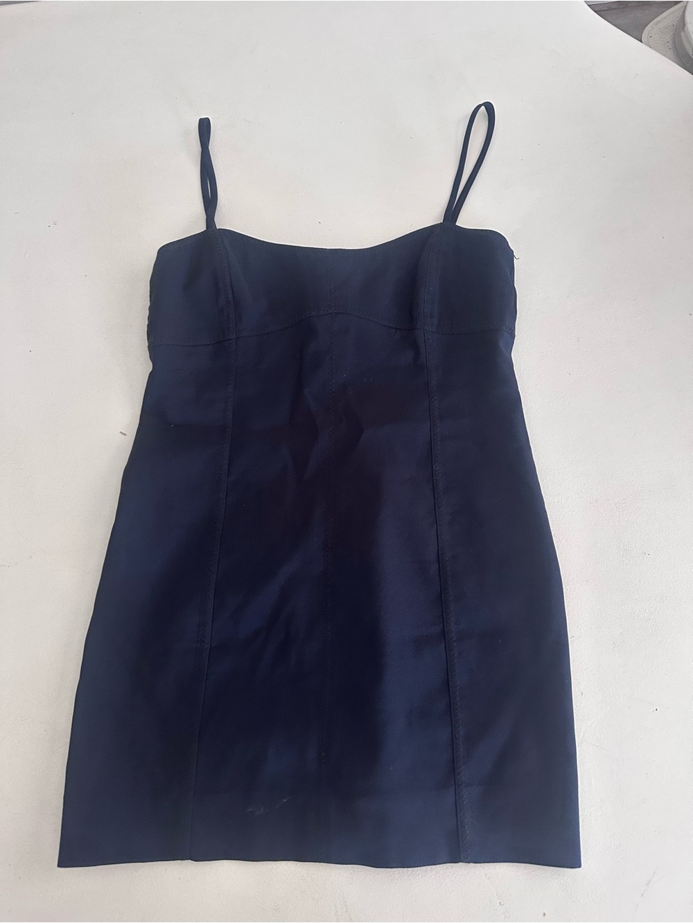 Vintage Laundry by Shelli Segal Midnight Blue Mini Dress Size 6 Y2K Spaghetti